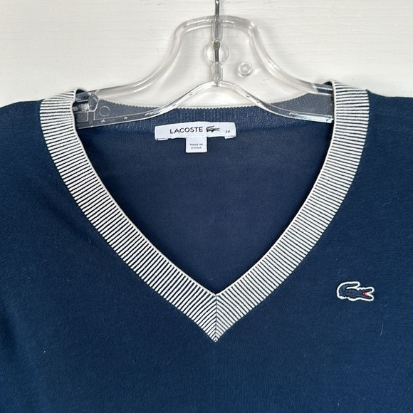 Lacoste lightweight stripe navy sailor long sleeve - Picture 2 of 6